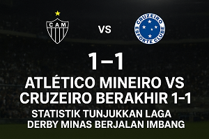 Atlético Mineiro vs Cruzeiro Berakhir 1–1, Statistik Tunjukkan Laga Derby Minas Berjalan Imbang