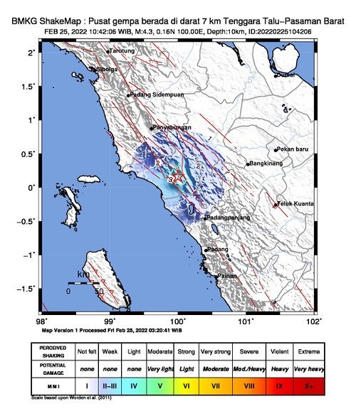 Gempa Dengan Kekuatan 6,2 Magnitudo Terjadi Di Pasaman Barat