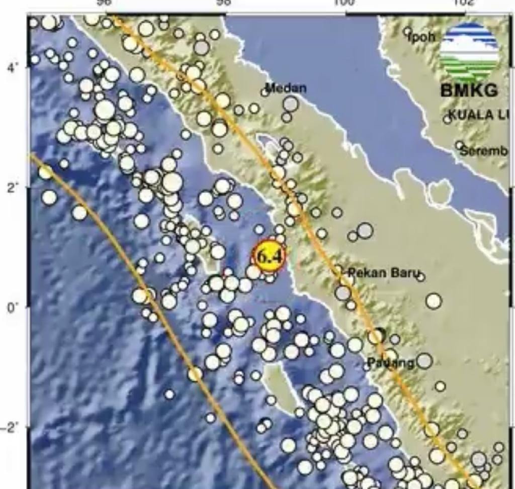 Gempa M 6,4 Guncang Kota Padangsidimpuan Sumatera Utara