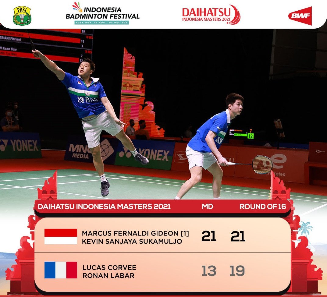 Hasil Indonesia Masters 2021, Marcus/Kevin Lolos ke Perempat Final