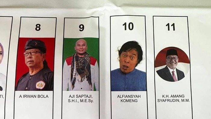 Kocak! Foto Lucu Komeng di Surat Suara DPD RI Pemilu 2024 Jadi Sorotan Netizen