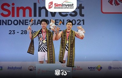 Marcus Fernaldi Gideon/Kevin Sanjaya Sukamuljo Juara Indonesia Open 2021