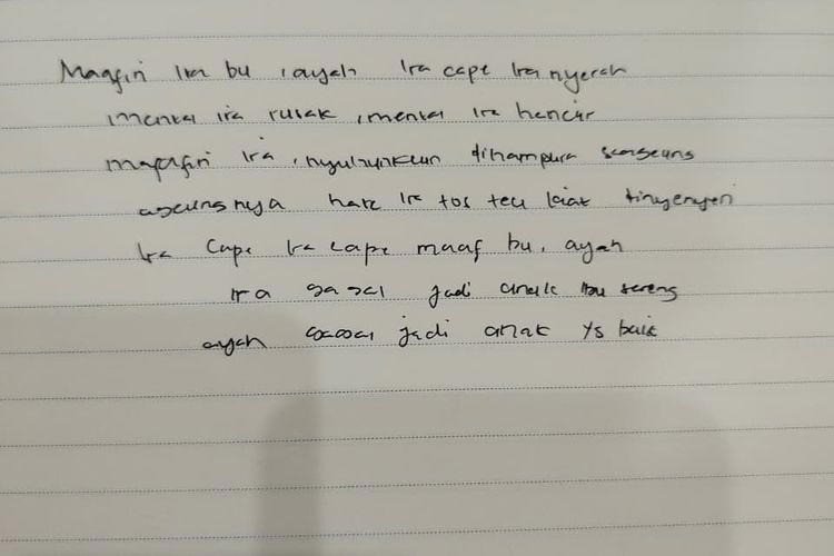 Pesan Pilu Sebelum Jatuh: Mahasiswi Unpak Tinggalkan Surat untuk Orang Tuanya