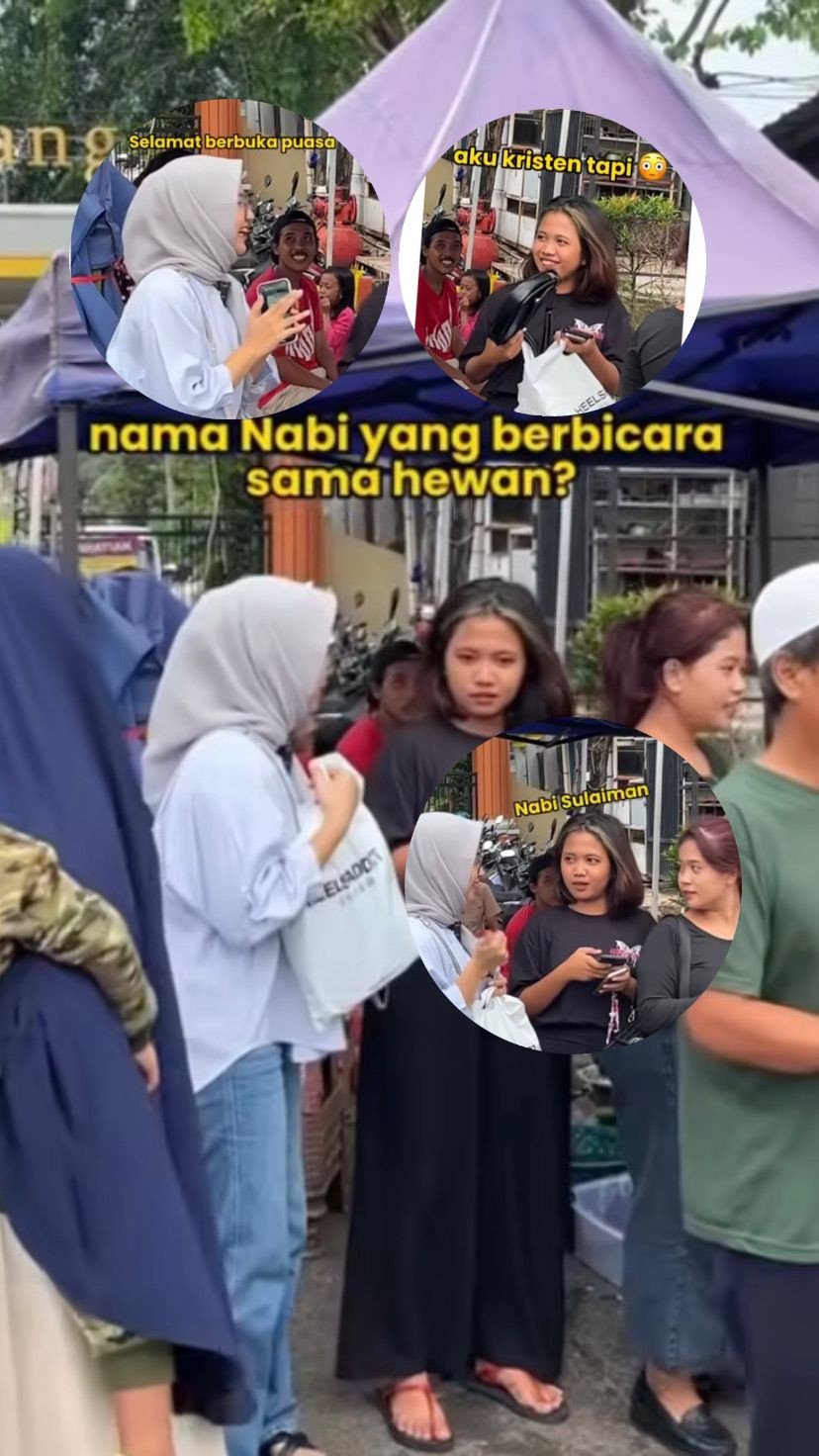 Video Viral: Wanita Non-Muslim Menjawab pertanyaan dengan Tepat, “Nabi apa yang Berbicara dengan Hewan” saat Antri Takjil